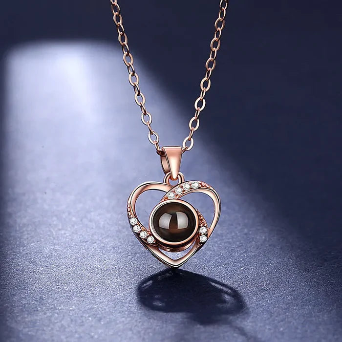100 Languages 'I Love You' Necklace - Rose Gold & Silver