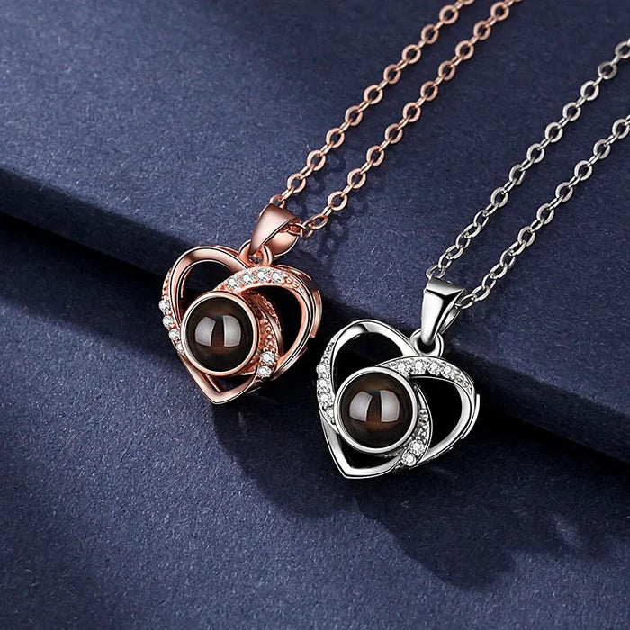100 Languages 'I Love You' Necklace - Rose Gold & Silver