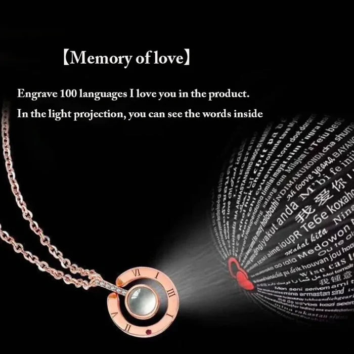 100 Languages 'I Love You' Necklace - Rose Gold & Silver