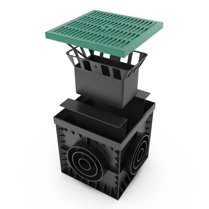 12x12 Catch Basin w/ Green Grating PKG - Vodaland