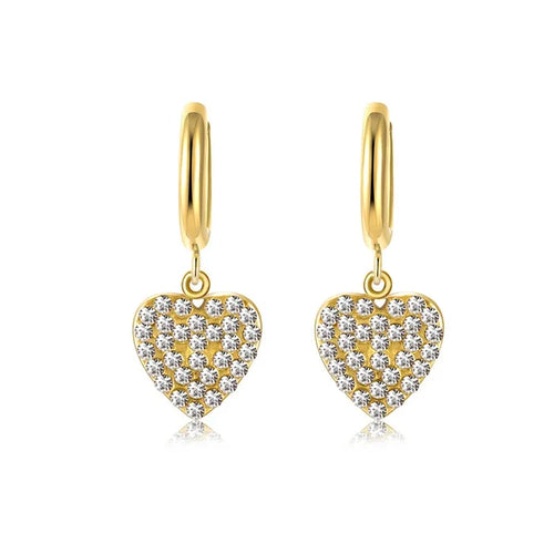 14k Gold Plated Zircon Earrings & Necklace Set