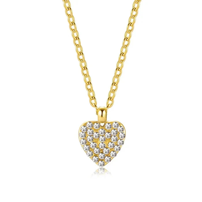 14k Gold Plated Zircon Earrings & Necklace Set