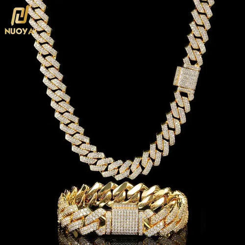 14mm Gold Plated Iced Out Cuban Link Necklace