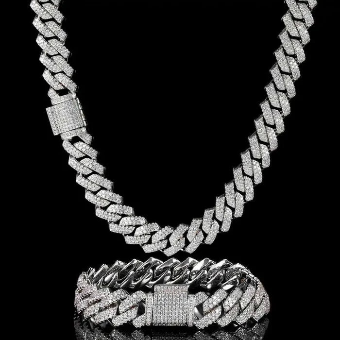14mm Gold Plated Iced Out Cuban Link Necklace