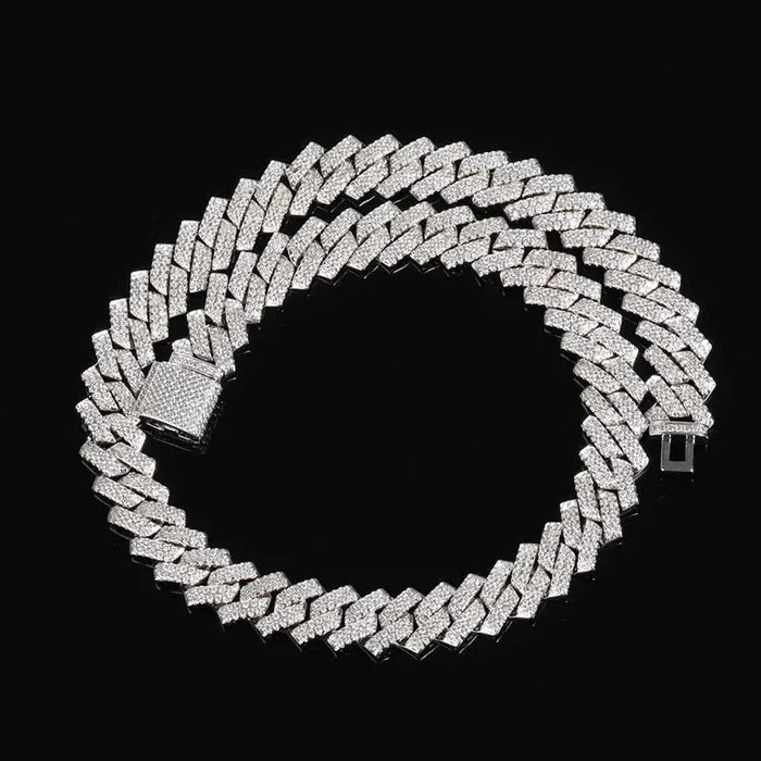 14mm Gold Plated Iced Out Cuban Link Necklace