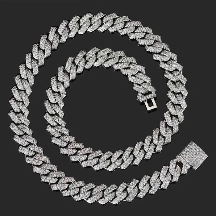 14mm Gold Plated Iced Out Cuban Link Necklace