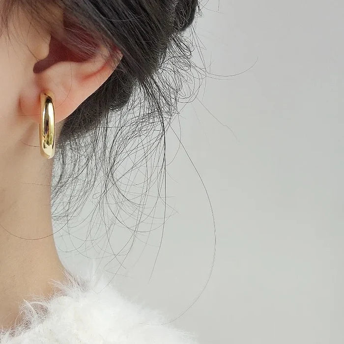 18K Gold Clip On Hoop Earrings