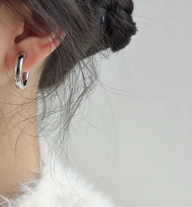 18K Gold Clip On Hoop Earrings