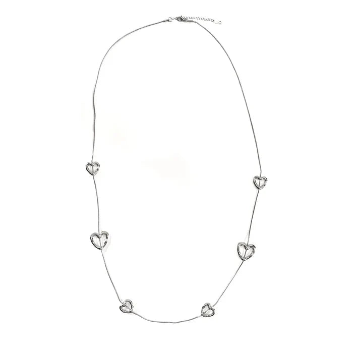 18K Gold Heart Necklace - Stainless Steel Elegance