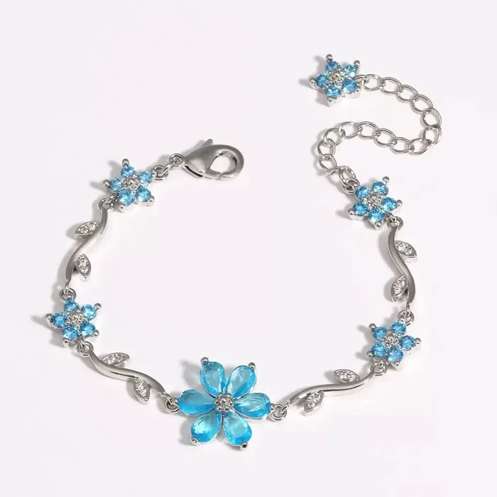 18K Gold Plated Cherry Blossom Zircon Bracelet