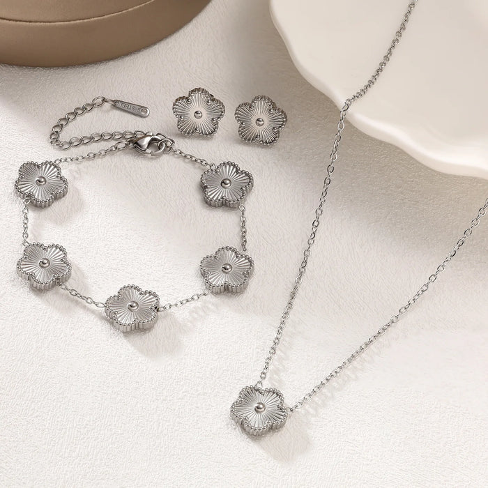 18K Gold Plated Luxury Flower Jewelry Set