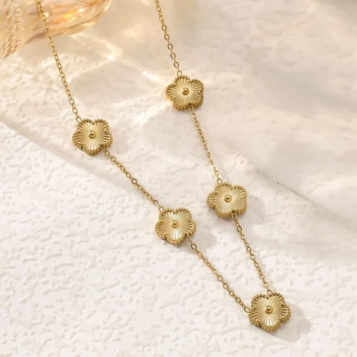 18K Gold Plated Luxury Flower Jewelry Set