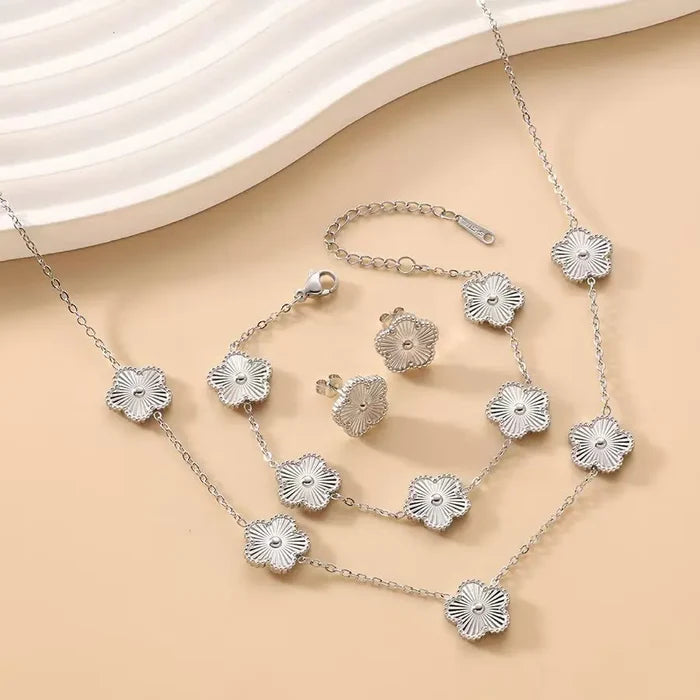 18K Gold Plated Luxury Flower Jewelry Set