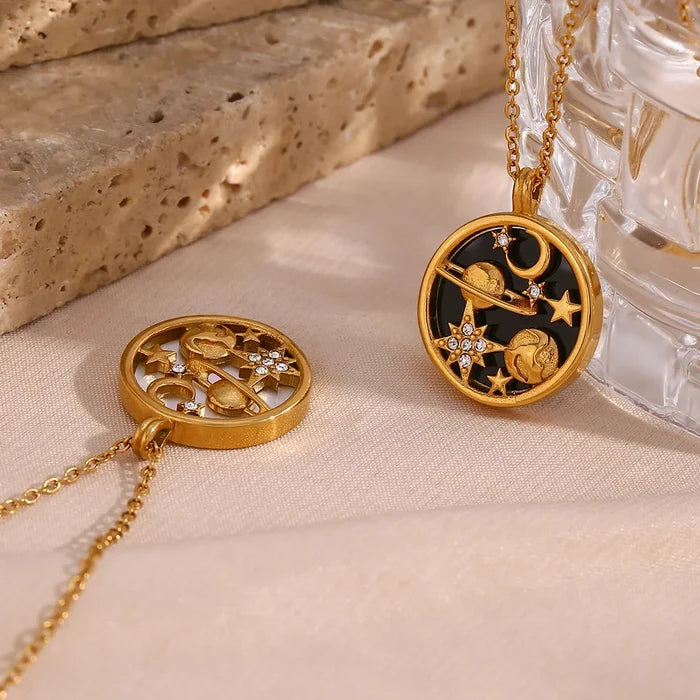 18K Gold Plated Moon & Stars Necklace