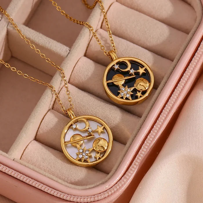 18K Gold Plated Moon & Stars Necklace