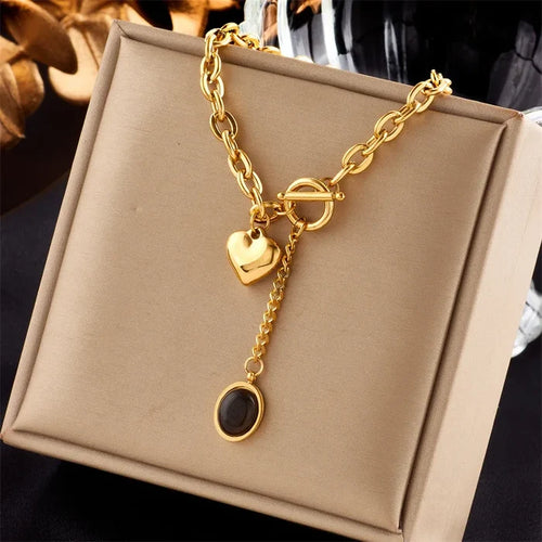 18K Gold Plated Tassel Necklace Trendy Chain