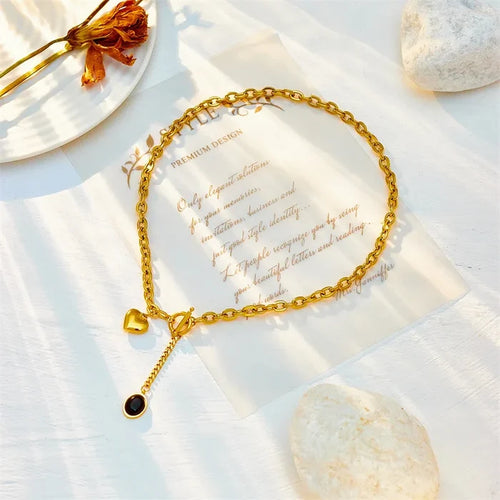 18K Gold Plated Tassel Necklace Trendy Chain