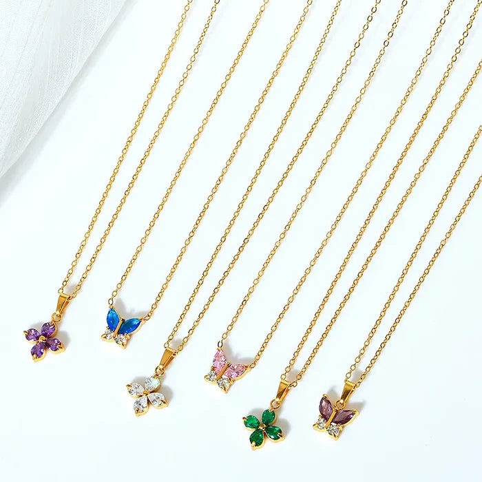 18K Gold Plated Teardrop Cubic Zircon Necklace