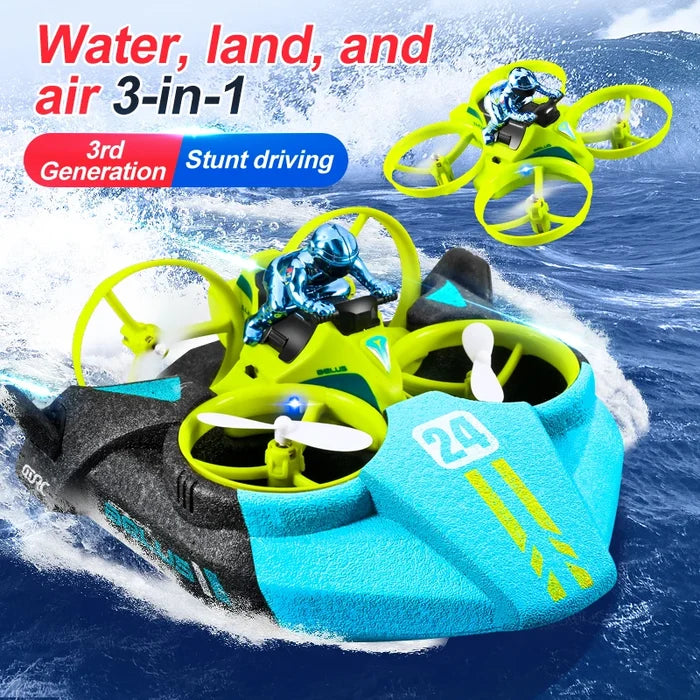 2 in 1 Mini RC Drone Quadcopter Remote Control RC Boat Ship Drone