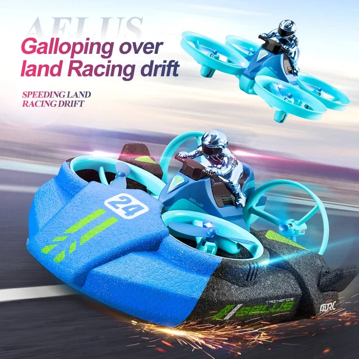 2 in 1 Mini RC Drone Quadcopter Remote Control RC Boat Ship Drone