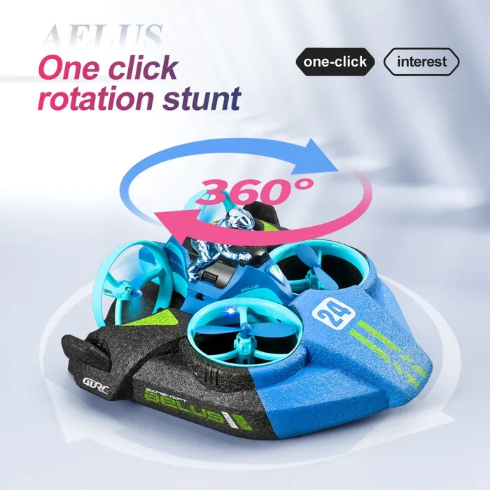2 in 1 Mini RC Drone Quadcopter Remote Control RC Boat Ship Drone