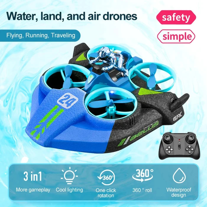 2 in 1 Mini RC Drone Quadcopter Remote Control RC Boat Ship Drone