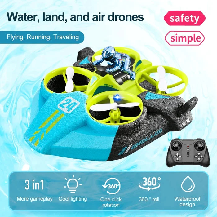 2 in 1 Mini RC Drone Quadcopter Remote Control RC Boat Ship Drone