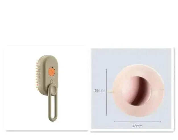 Pet grooming brush with 68mm ergonomic design for comfortable handling and efficient brushing