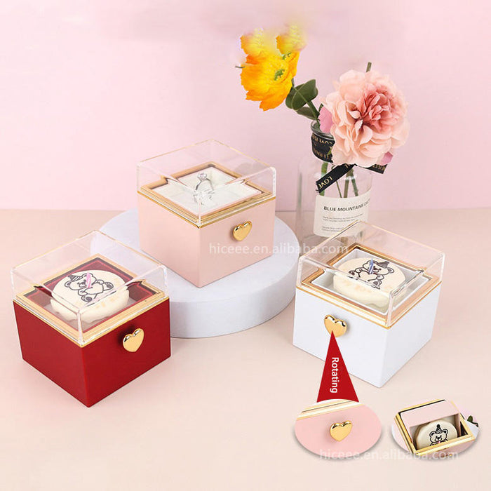 2025 Surprise Gift Jewelry Box – Rotating Bear Ring Cake Box