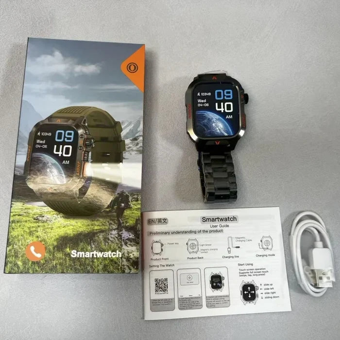 2026 Stainless Steel Waterproof Smartwatch with Bluetooth