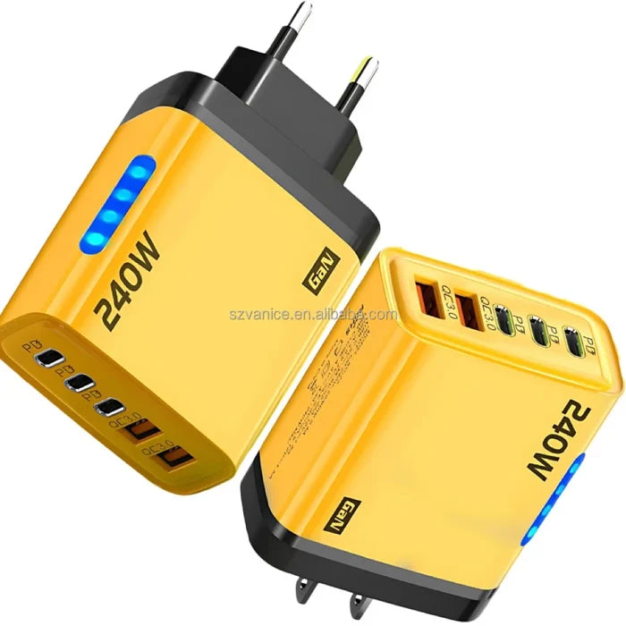 240W GaN Charger Adapter 5 Port PD USB Fast Charger 240W