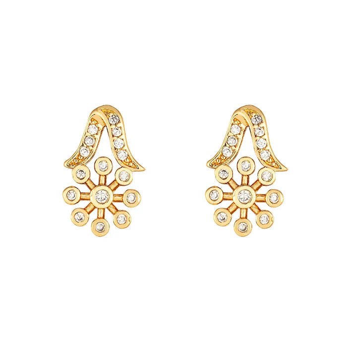 24K Gold Plated Zircon Flower Jewelry Set