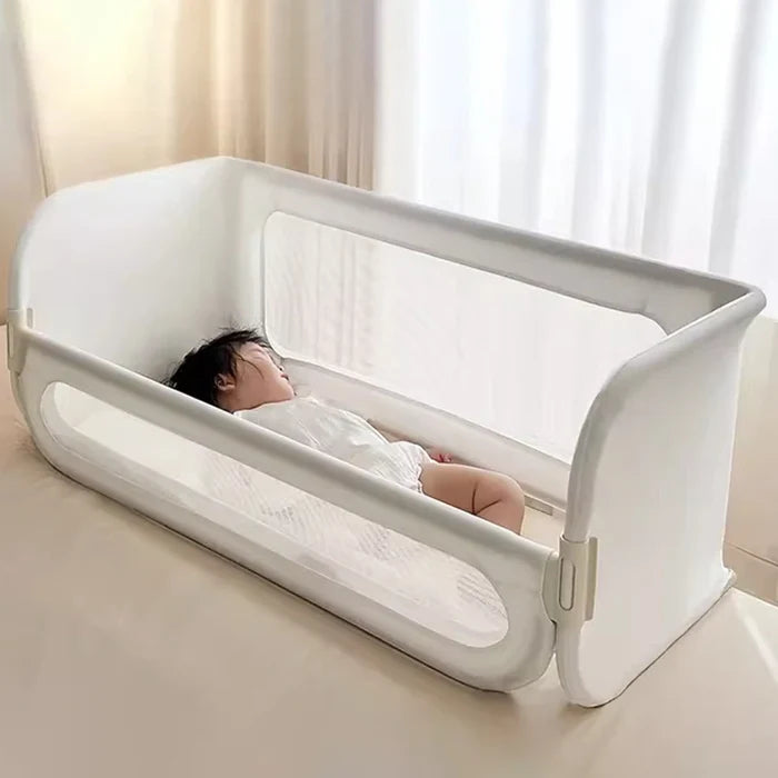3-in-1 Breathable Mesh Anti-reflex Height-adjustable Baby Bassinet Bedside Sleeper Crib Drop Side