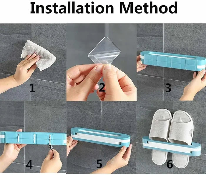 3-in-1 Folding Wall-Mounted Shoe Rack
