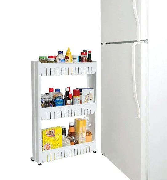 3-Tier Slim Storage Rack with Wheels