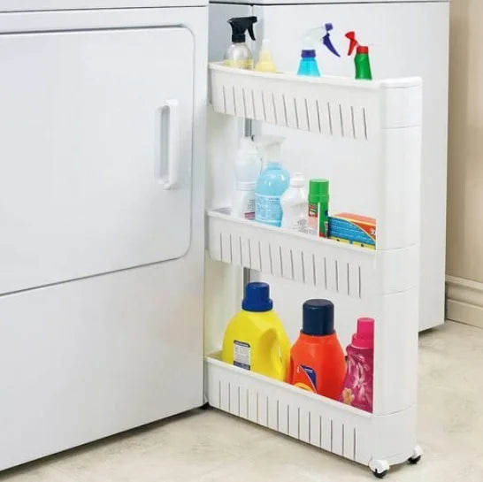 3-Tier Slim Storage Rack with Wheels