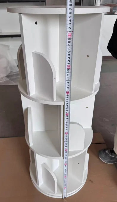 360-degree Rotating Corner Bookshelf With 8 Shelves Modern Freestanding Design