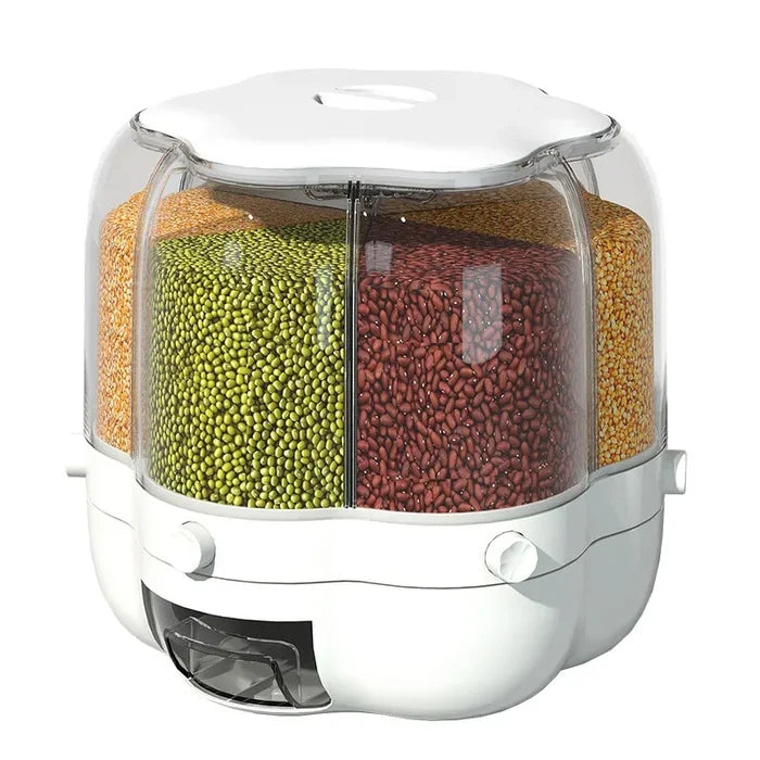 360 Degree Rotating Kitchen Plastic Food Storage Container Sealed