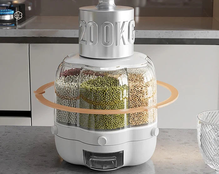360 Degree Rotating Kitchen Plastic Food Storage Container Sealed