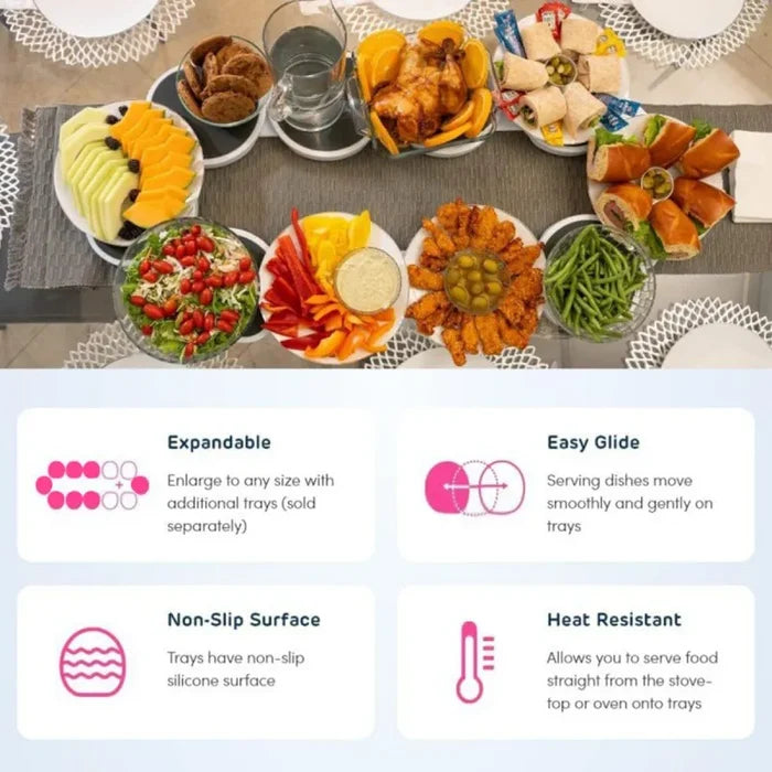 360° Rotating Lazy Susan Serving Tray for Dining Table