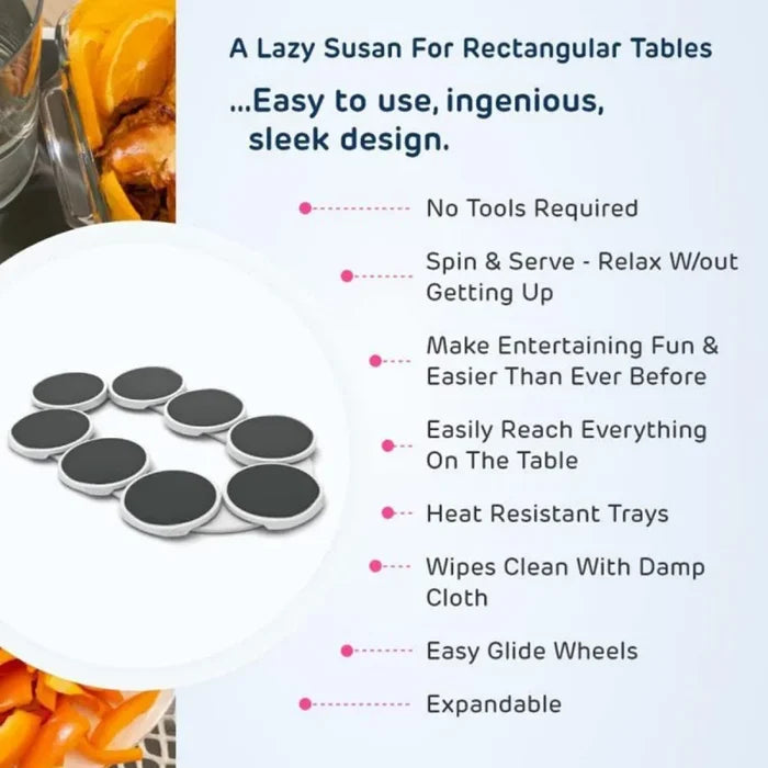360° Rotating Lazy Susan Serving Tray for Dining Table