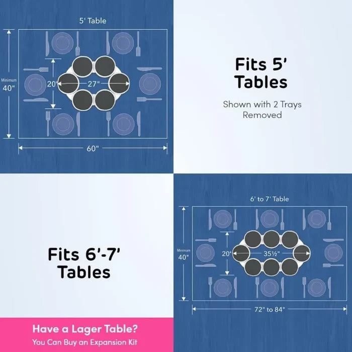 360° Rotating Lazy Susan Serving Tray for Dining Table
