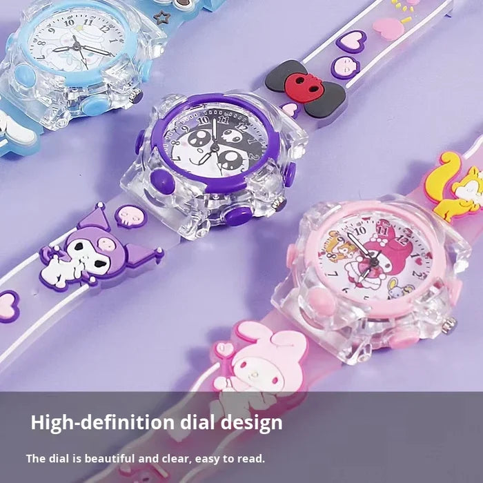 3D Luminous Hello Kitty Quartz Watch for Kids