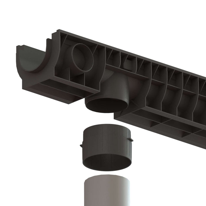 Channel to PVC Pipe Adapter. 4 inch Schedule 40