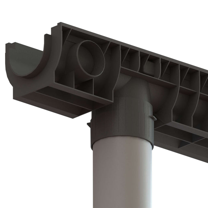 Channel to PVC Pipe Adapter. 4 inch Schedule 40
