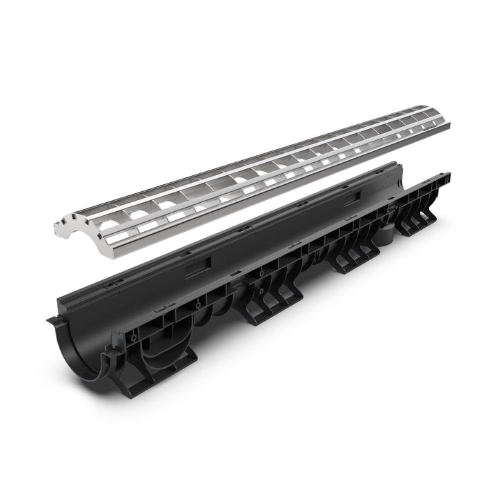 4" Stainless Dome Edgeless Drain Package - Vodaland