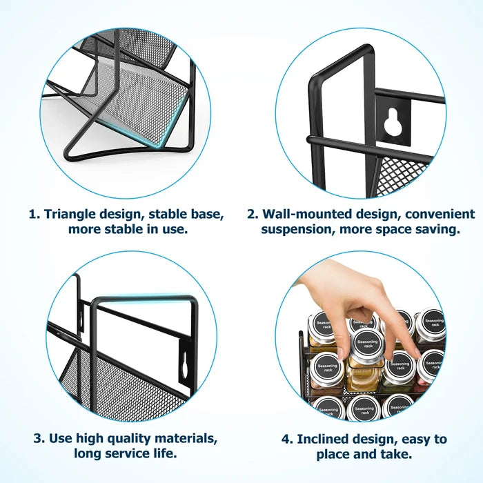 4-Tier Metal Spice Rack Organizer