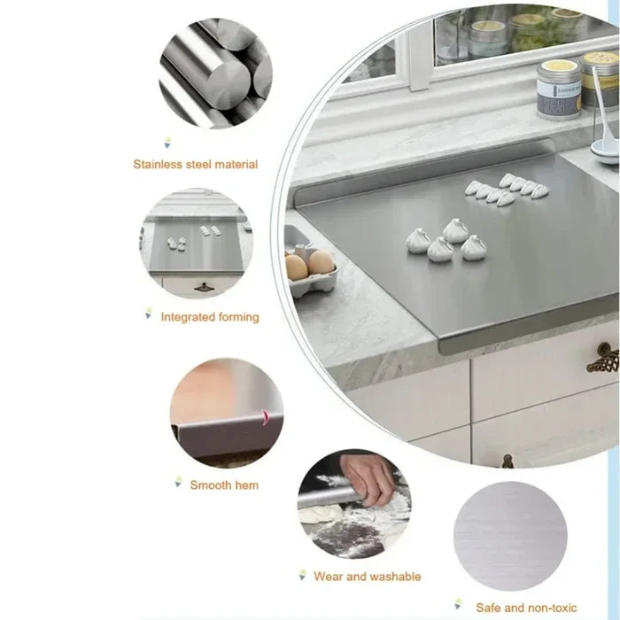 40x30 cm Double-Sided Rectangle Stainless Steel Chopping Block