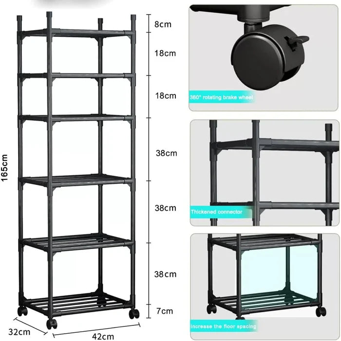 6-Tier Rolling Kitchen Storage Trolley