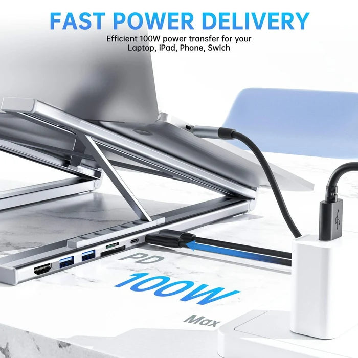 8-in-1 Portable Laptop Stand with USB-C Hub